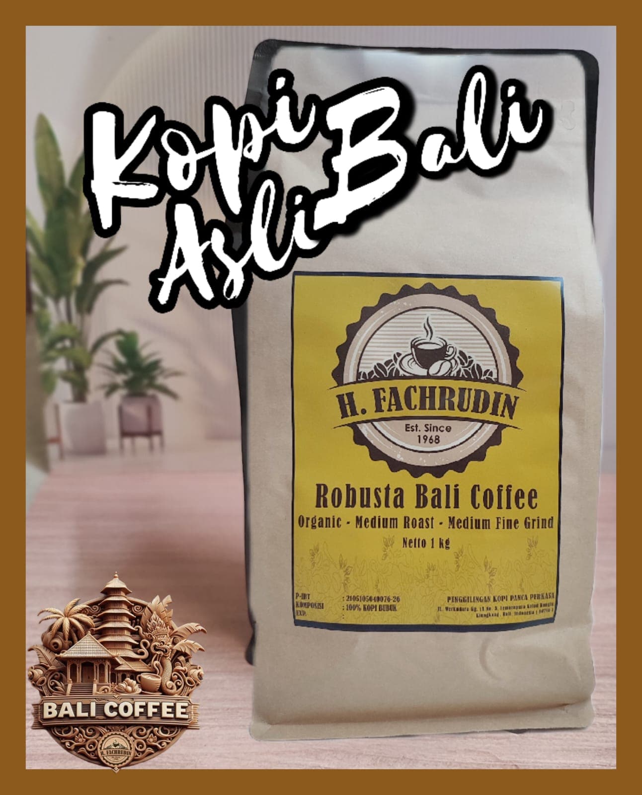 Organik Robusta FINE GRIND (Ground Coffee)